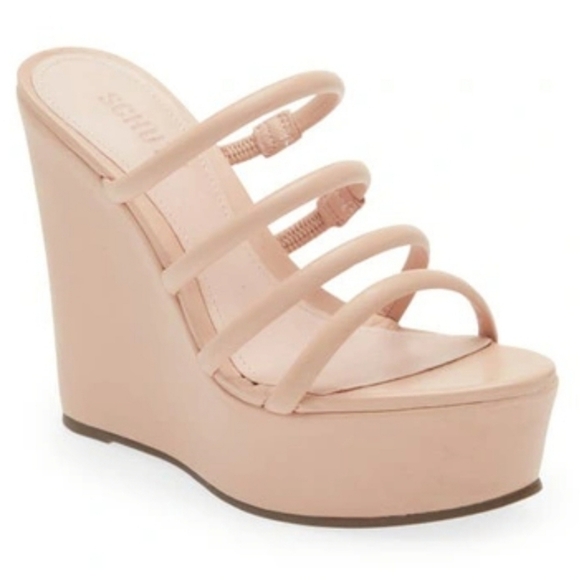Schutz Cari Sweet Rose Platform Wedge Sandal SZ 8 - Picture 1 of 5